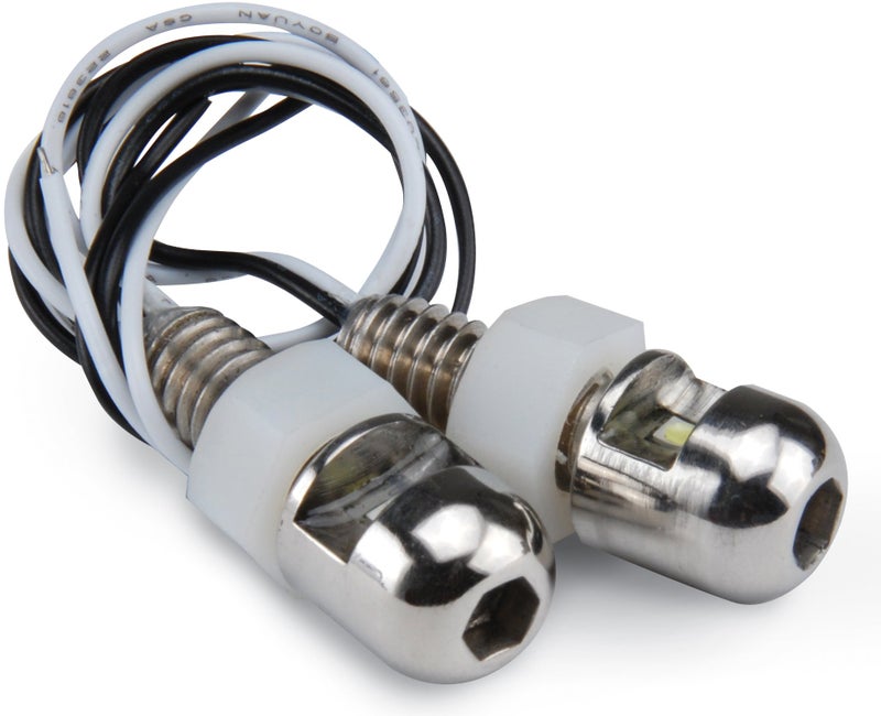 Design Engineering 030310 Lite'N Boltz LED License Plate Lighting Kit with Dome Head, 2 Piece - Polished - Image 1